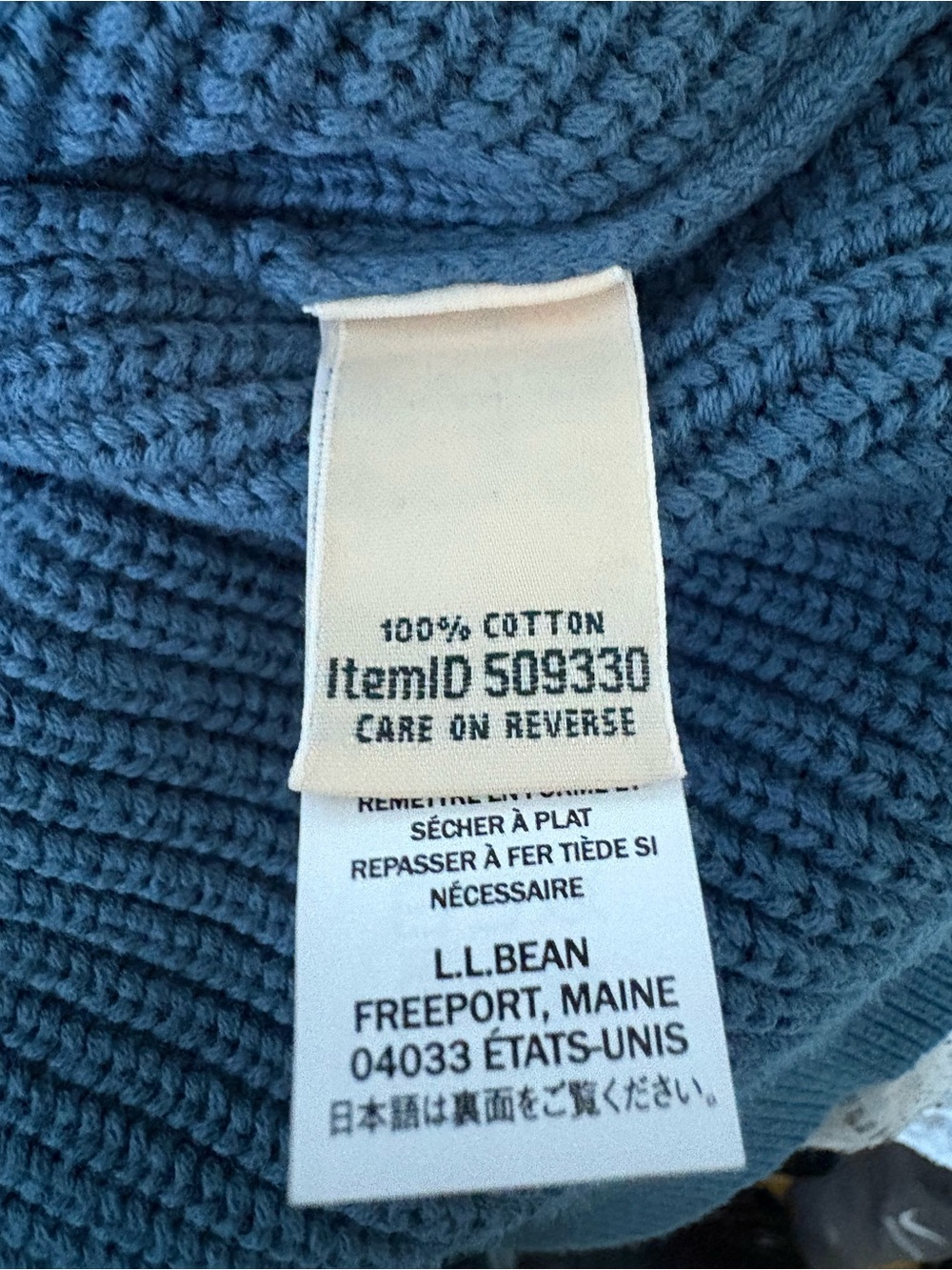 L.L. Bean Slate Blue Knit Crew Sweater - Picture 4 of 5